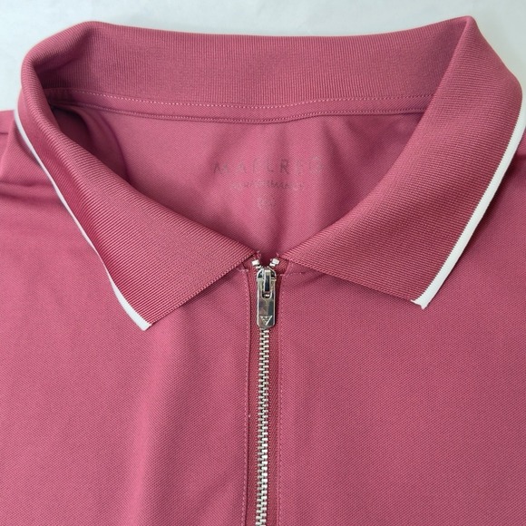 Maelreg Men's Performance‎ Golf Polo  Shirt Burgundy/White Short Sleeve 2XL - Picture 13 of 16